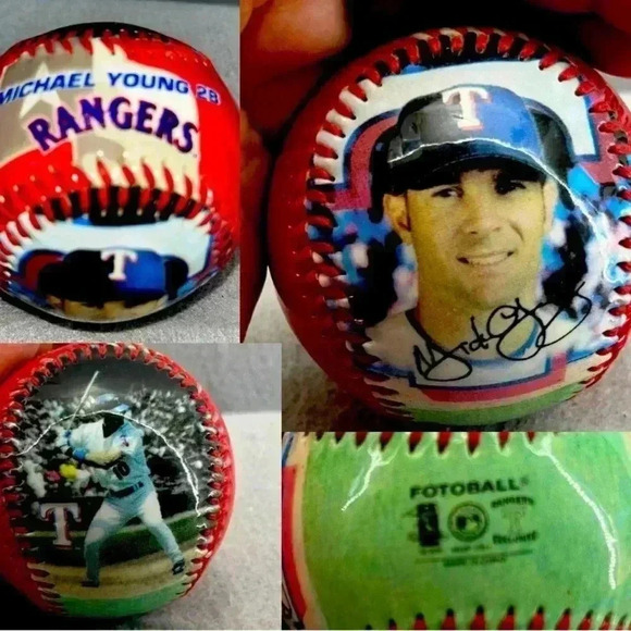 Michael Young Texas Rangers Baseball Fotoball collectible - Picture 1 of 5